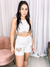 Cropped Canelado Franja Strass - loja online