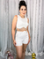 Shorts Couro Fake Cinto