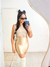 Cropped Canelado Franja Strass
