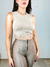 Cropped Canelado Franja Strass - comprar online