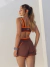 Short bicolor Leeom- Cappuccino\ tangerina - loja online