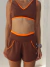 Short bicolor Leeom- Cappuccino\ tangerina na internet