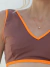 Top Bicolor leeom- Cappuccino\ tangerina na internet