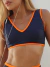 Top Bicolor leeom- Marinho\tangerina