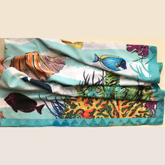 PAREÔ FUNDO DO MAR -  Marcia Bittencourt design - Produtos estampados com Arte.  Lenços femininos, Almofadas e Telas Fineart