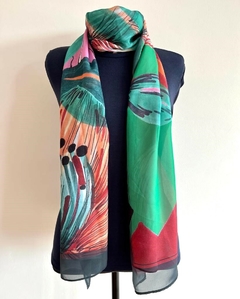ECHARPE GARDEN CHIFFON -  Marcia Bittencourt design - Produtos estampados com Arte.  Lenços femininos, Almofadas e Telas Fineart