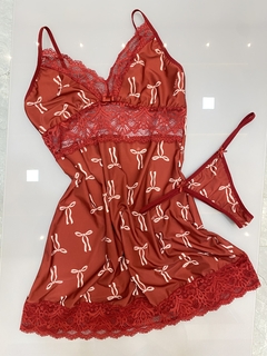 Camisola Encanto laços vermelha na internet