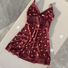 Camisola Encanto corações marsala na internet