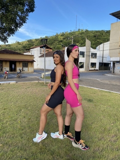 Conjunto fitness short + topper pink - loja online