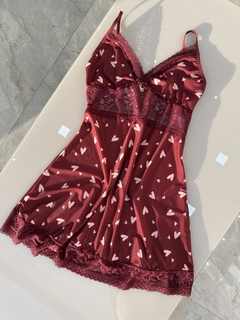 Camisola Encanto corações marsala - comprar online