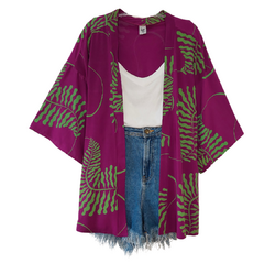 Kimono Ameixa Estampado - LEVE DEFEITO