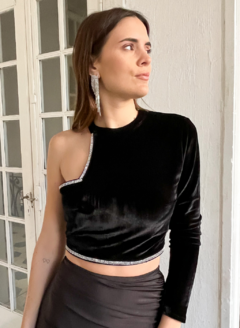 TOP ORIANA BLACK STRASS - comprar online