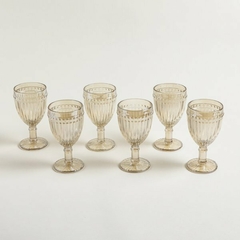 Set x6 copas de vidrio color champagne