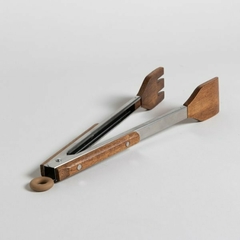 Pinza de cocina recta acero inoxidable y madera acacia 32.5cm - comprar online