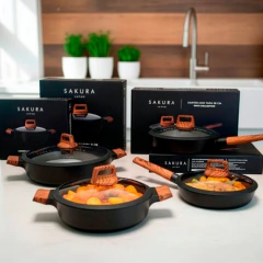 CACEROLA BAJA CON TAPA SAKURA ONYX COLLECTION 24CM - comprar online