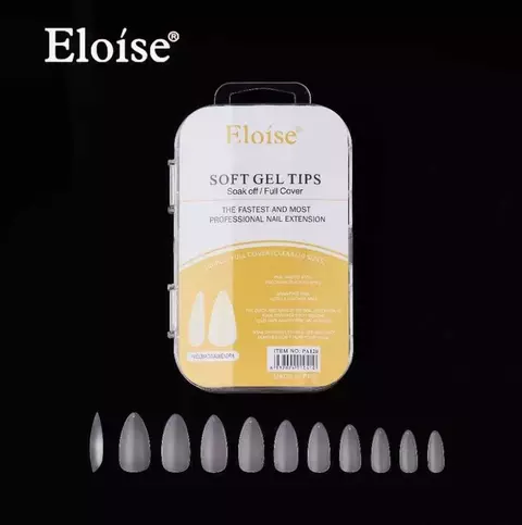 TIPS SOFT GEL ELOISE PRELIMADO ALMENDRA LARGO 120U 10410