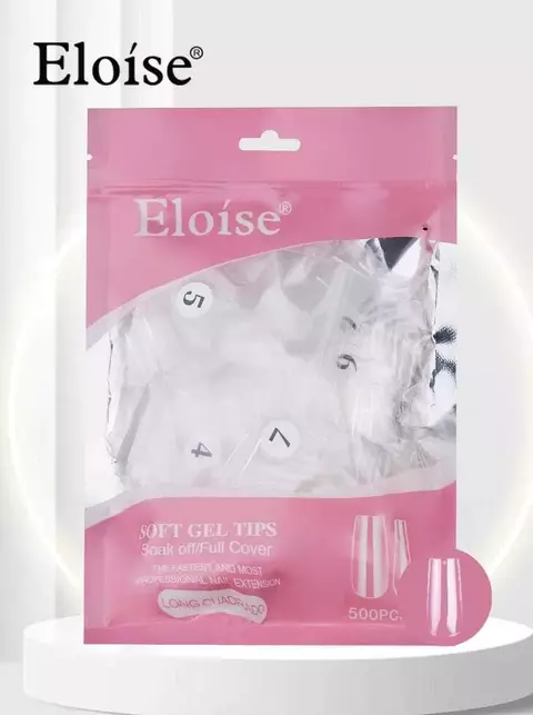 TIPS SOFT GEL ELOISE CUADRADO LARGO 500U 10472