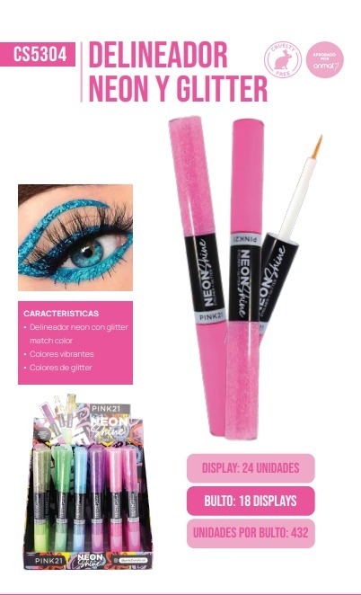 DELINEADO GLITTER Y NEON PINK21 CS5304/69425