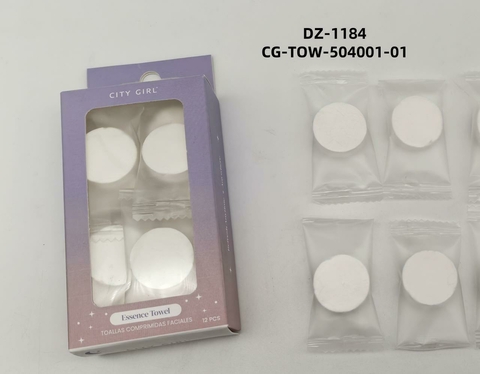 TOALLAS COMPRIMIDAS 12PCS CITY GIRL DZ-1184
