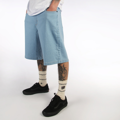Bermuda Naipe Jeans com elastano e cordão que não escorre 