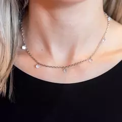 Choker com Zircônias em Aço Inox