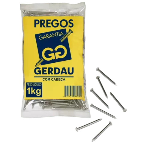 Prego Com Cabeça 1 1/4 X 15 - 13 X 15 - Gerdau - comprar online