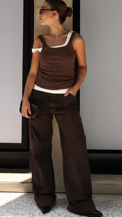 Calça marrom piton