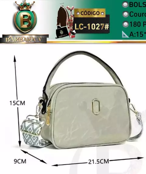 Bolsa Feminina Pequena Marmorizada cor: OFF-WHITE LC-1027