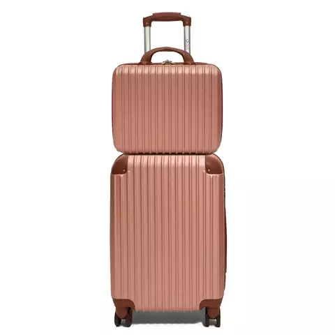 Kit Mala de Bordo ABS 10Kg Rodas 360 com Frasqueira Grande - Qualis