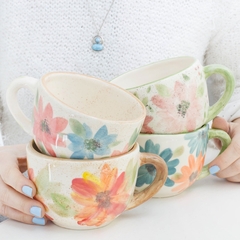 TAZÓN XL CERÁMICA FLORCITAS - comprar online