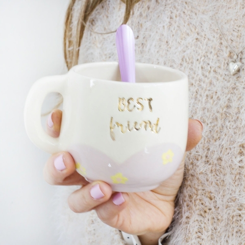 TAZA BEST FRIEND GOLD LILA - comprar online