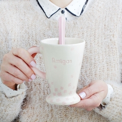 TAZA CHOCOLATERA AMIGAS - laformafeliz