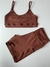 Conjunto Top+ Short bolso Marrom