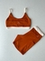 Conjunto Top+ Short bolso Terracota com Off-White