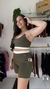 Conjunto top + short bolso verde e off - loja online