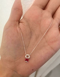 Colar Filha Menina Pedrinha rosa