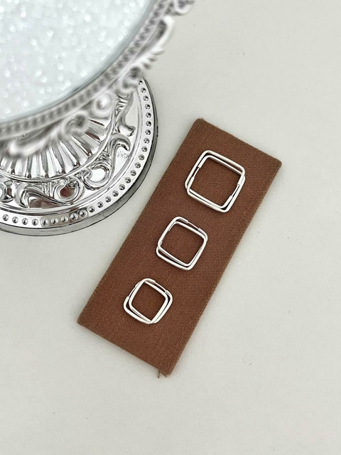 Trio argolinhas quadradas