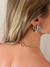 Brinco Argola Esmaltada Azul Turquesa Banho de Ouro 18k - comprar online