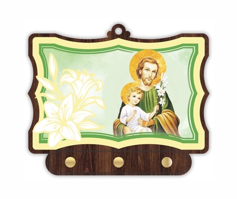 Porta-Chaves c/ Acrílico Dourado São José