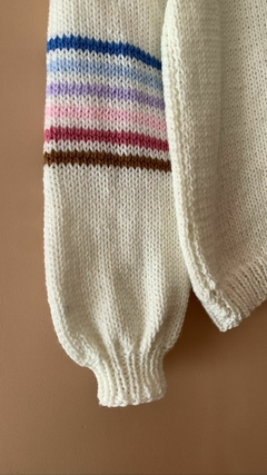 Sweater rayitas crudo - comprar online