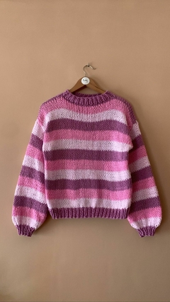 Sweater rosa y lavanda