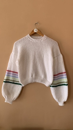 Sweater BLANCO rayitas en internet
