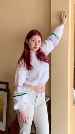 Sweater BLANCO rayitas - cozy