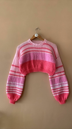 Sweater crop mix rosados - comprar online