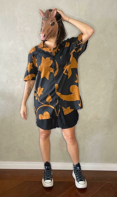 Camisa Rogério Floral escuro