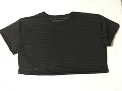 Croptop negro rayas