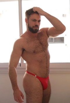 tanga en lycra colorada M