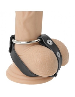 cockring en cuero y acero - comprar online