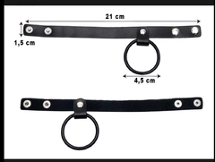 cockring en cuero y silicona regulable - comprar online