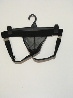 Jockstrap regulable microtul negro